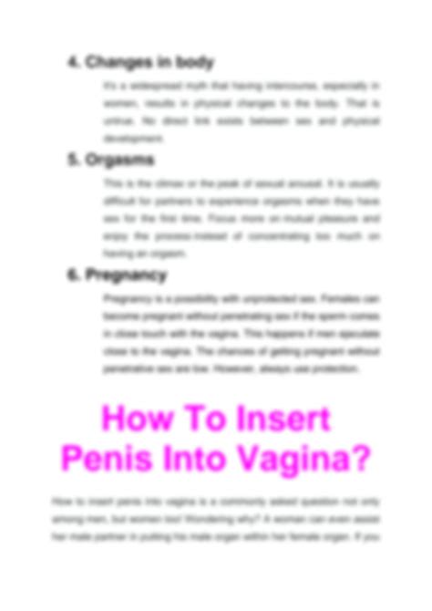 how to insert a penis into a vagina|Vaginal Sex: Having Sex, The Risks & How To Stay。